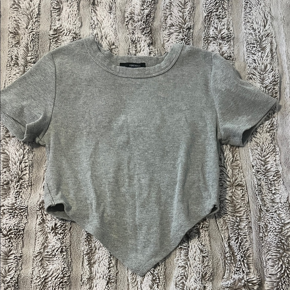 Forever 21 Gray Ribbed Crop Top